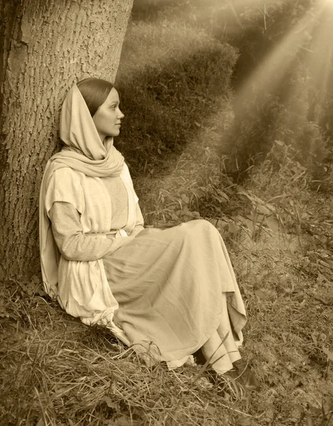 Yetişkin Kutsal Srail Mütevazı Ncil Deki Duacı Saf Giysi Örtüsü — Stok fotoğraf