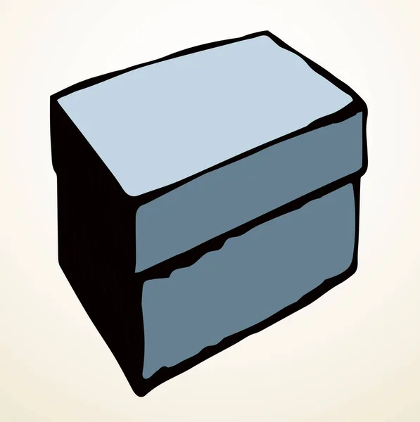Fermer Vue Petit Aliment Kraft Cube Post Fret Caisse Couverture — Image vectorielle