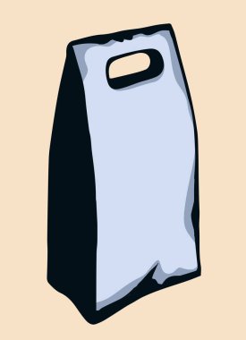 Dükkanı kapatın. Küçük fokların iyi görünümlü tahıl unu. Baharat, market tahtasının kese kağıdının beyaz etiketli metin boşluğunu yiyor. Siyah el büyük kargo logosu tasarımı karalama çizgisi çizgi baskı biçimi