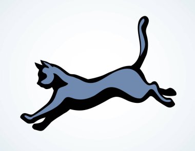 Büyük bir tehlikeli jaguar canavarı. Kısa mesaj arkaplanı üzerinde sıçrıyor. Freehand 'ın ana hatları siyah mürekkep kalem el çizimi eğlenceli fauna puma kuyruk amblemi tasarımı retro sanat doodle tarzı. Yan görünümü kapat