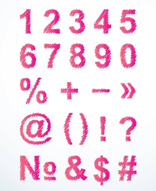 Pembe, kirli, kaba, keçeli keçeli kalem, logo tasarımı. Çizgi roman sanatçısı karalama stili. Kapanış görünümü basit el çizimi tipografik iz sayısal nokta eksi posta koleksiyonu hafif kağıt sanatı ayarla