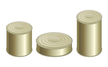 Tincan sağlık iyi bir banka kasası. Etiketli metin boşluğunu aydınlat. Altın rengi 3 boyutlu mürekkep, demir çubuğu sağlıklı, lezzetli, deniz aşçısı evcil hayvan kavanozu yiyen logo simgesi tasarımı. Sanat baskısı grafik tarzı. Yan görünümü kapat