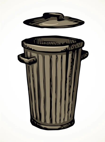 Yakın Çekim Büyük Grunge Açık Boş Plastik Çöp Kutusu Seti — Stok Vektör