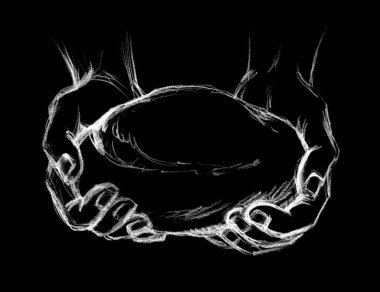 Lezzetli, hafif, beyaz arpa rulo hamur, küçük bir çocuğa ihtiyaç var. Şef Baker 'a yalvar. Kalem çizilmiş eski erkek tanrı İsa kol inancı çavdar diyeti ikonu tabela logo kavramı eski İncil sanatı