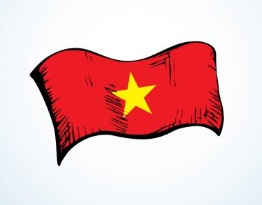 Kapalı eski antika renk arazi tarihi, savaş günü birlik rüzgarı, kumaş şekilli, tekstil görünümlü beyaz gökyüzü metin uzayı. El çizimi eskiz sanatı barış birliği ihtişamlı logo etiket seti tasarımını seçin