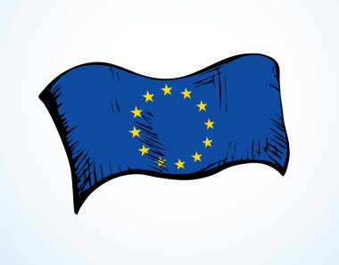 Yakın plan, Avrupai 'nin sarı rengi, kara günü birliği kumaş kumaş, kumaş kumaş, rüzgar çemberi, gökyüzü metni kırıyor. El çizimi çizimi çizim çizgisi Özgürlük logosu etiket çerçeve tasarımını seçin