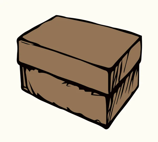 Close View Small Food Kraft Cube Post Freight Crate Board — Archivo Imágenes Vectoriales