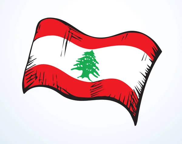 Bandiera Del Libano Icona Del Disegno Vettoriale — Vettoriale Stock