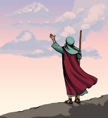 Antik İsrail erkek kanun adamı haham personel jesti standının simge logosunu hazırlar. Klasik sanat eseri çizimi, çizgi film gökyüzü hikayesi. Beyaz Asyalı Suudi doğu insani elbise kostüm kültürü