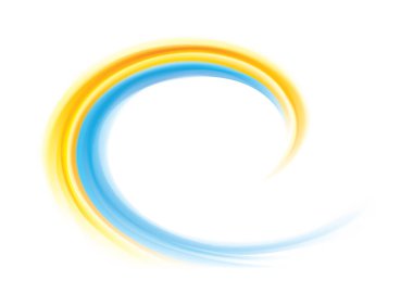 Parlak renkli, radyal kıvrımlı şerit çizgisi ipek kumaş kurdele karışımı sendika. Modern çizim web sanatı kavramı girdap sanatçısı simgesi dekor sosyal savaş suyu birliği tasarımı ışık beyaz metin alanı kartı