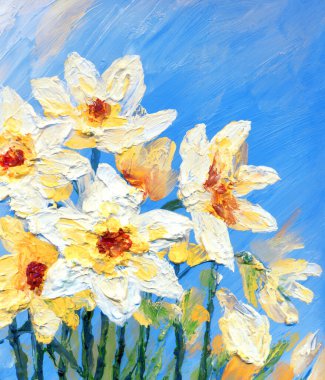 Parlak modern gouache boya pastel eskiz desen görünümü. Canlı el çizimi akrilik botanik tomurcuk sapı bitki posası retro yaratıcı kağıt kanva fırça tebrik kartı tarzı. Turuncu renkli gri gökyüzü sahnesi