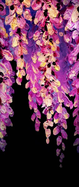 Helle Acrylfarbe Asia China Pattern View Lebendiger Lavendel Von Hand — Stockfoto