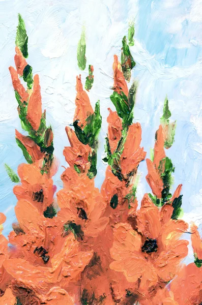 Wiosna Rustykalne Malva Sceny Widok Grafiki Żywy Różowy Ręcznie Rysowane — Zdjęcie stockowe