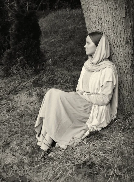 Yetişkin Kutsal Srail Mütevazı Ncil Deki Duacı Saf Giysi Örtüsü — Stok fotoğraf