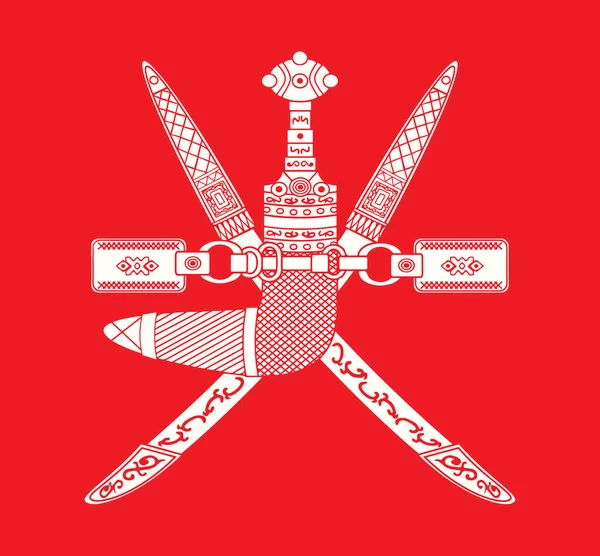 Closeup Red Color Heraldic Asian Arabian Land City Glory Pride — Stock Vector