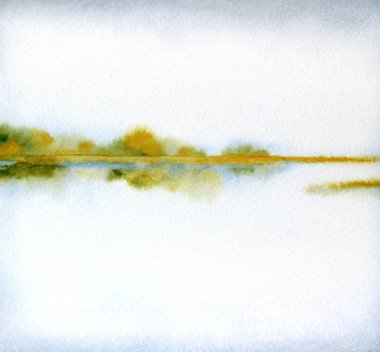 El çizimi parlak sanat eserleri sessiz cennet eskiz kâğıdı arka plan metin alanı. Açık gri renk sakin alacakaranlık karanlık tepe bataklık dere tarlası çalı bitkisi sonbahar dumanı sisli okyanus manzarasını yansıtıyor