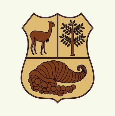 Yakın çekim retro kırmızı renk Land City onur günü birleşme günü palmiye yaprağı arması beyaz metin alanı. Yazdırma satırı web sanat lama özgürlük barış ticaret seçin spor birimi çıkartması mühür heraldry kart seti