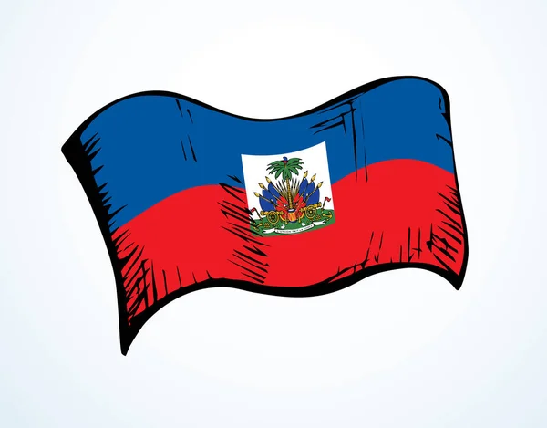 Szekrény Régi Retro Kék Piros Szín Szüret Port Prince Város — Stock Vector