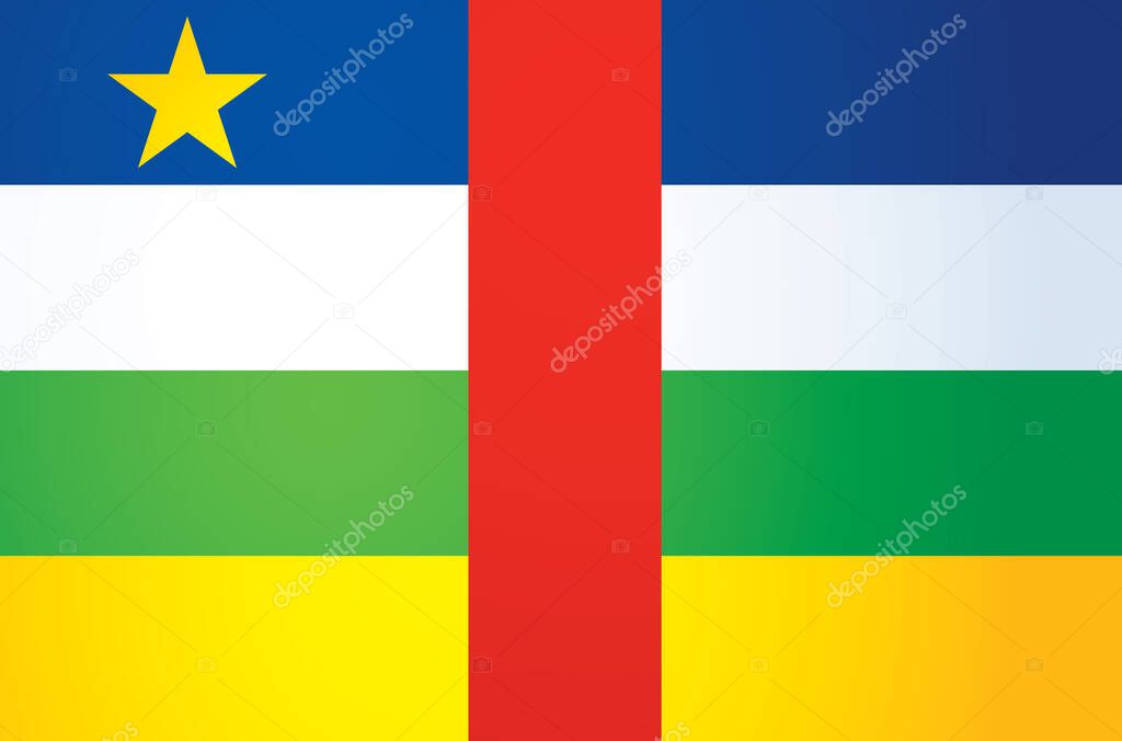 Flag of the Central African Republic. Vector drawing icon