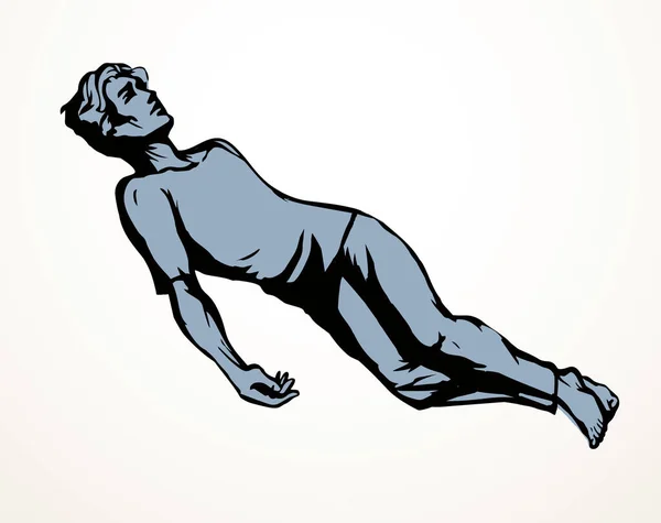 Unwell Sleepy Sad Faint Victim Boy Body Relief Dream Slumber — Stock Vector