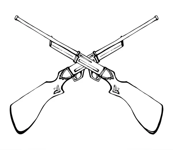 Nahaufnahme Zeile Gealterten Power Shot Karabiner Auf Weißem Text Leerraum — Stockvektor