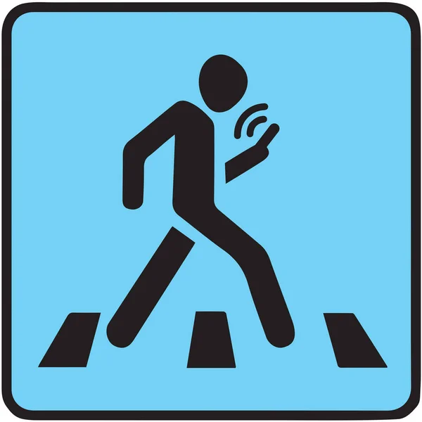 Run Town Walkway Ban Smart Tablet Badge Blue Background Social — Stock Vector