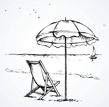 Metin için gökyüzü alanında açık otel kapak barınak standı. Çizgi siyah mürekkep el çizilmiş tropik gezi deniz kıyısı sıcak kamp tan konfor yalan koltuk işareti. Sanat retro doodle karikatür tarzı çadır nesne simgesi kroki sit