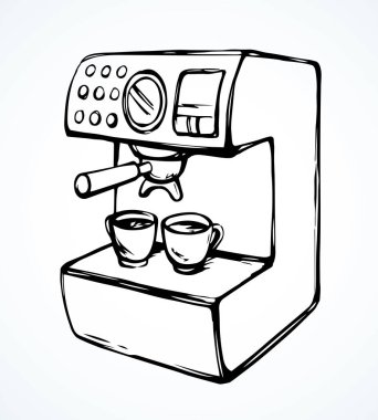 Beyaz arka planda hızlı sabah seksi duruşu. Serbest ana hatlarıyla siyah mürekkep çizilmiş lezzetli lezzet aromalı yemek logosu resimli resim modern karalama çizgi film stili kalem kağıt üzerinde metin alanı için