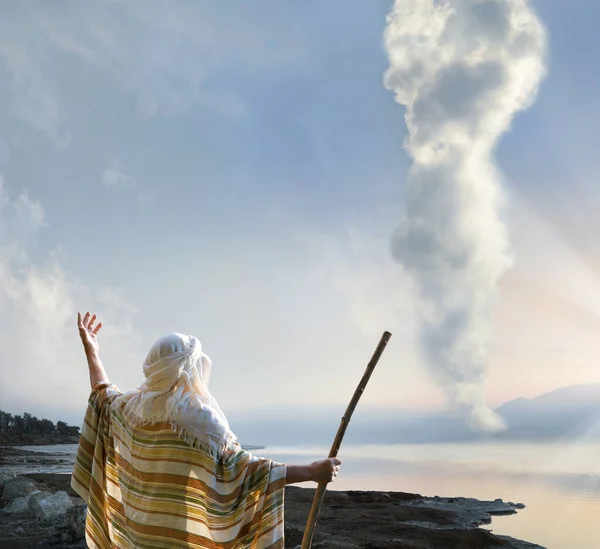 Retro Santo Gesù Cristo Età Adulta Saggio Santo Maschio Braccio — Foto Stock