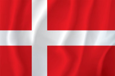 Flag of Denmark. Vector drawing icon