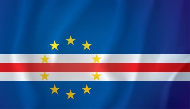 Cape verde flag. Vector drawing icon