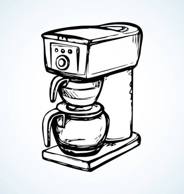Coffee maker. Vector drawing icon