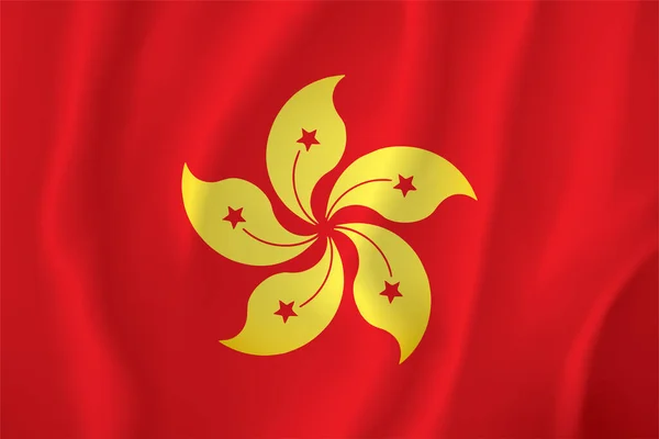 Flag Hong Kong Vector Drawing Icon — 스톡 벡터
