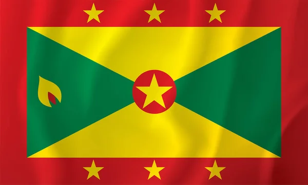 Flag Grenada Vector Drawing Sign — Vetor de Stock