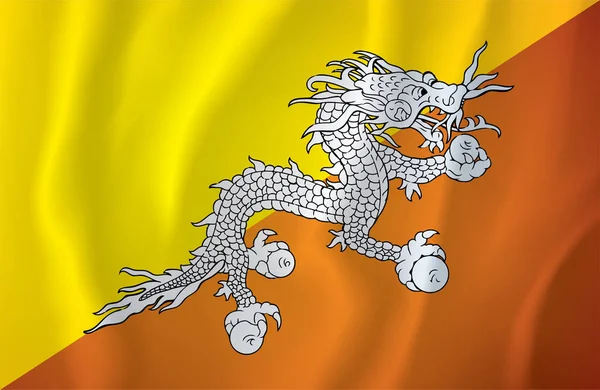 Flag Bhutan Vector Drawing Icon — Vetor de Stock