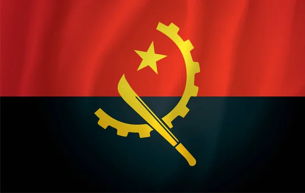 Flag Angola Vector Drawing Icon — Stock Vector