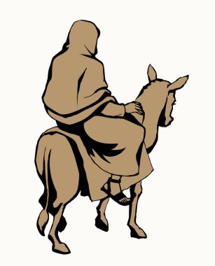 Holy lord god messiah enter jordan desert tourist king city faith saint jew girl Mary child dress cloth white road way scene. Hand drawn retro story art ass entry male boy kid catholic history symbol