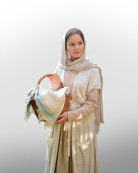 Взрослые евреи бедной жизни этнических народных рабочих льняной халат туника мешок полотенце костюм. Счастливая радость ура улыбка иврит красота довольно тонкий ребенок чистый humbl думаю, служить ферме нести большой съесть трудящийся застенчивый мир ребенка руку клип путь