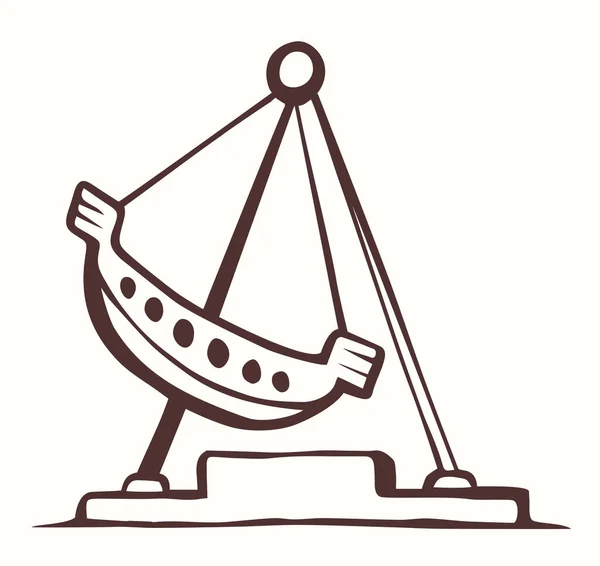 Симпатична Лінія Маленький Старий Ретро Великий Ретро Смішний Відкритий Піратський — стоковий вектор