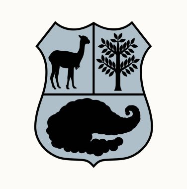 Yakın çekim retro kırmızı renk Land City onur günü birleşme günü palmiye yaprağı arması beyaz metin alanı. Yazdırma satırı web sanat lama özgürlük barış ticaret seçin spor birimi çıkartması mühür heraldry kart seti