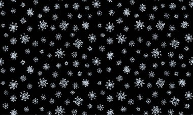 Cute happy January yule eve repeat icy crystal star shape light sky noel paper card text space. Black line hand drawn frosty ice storm even chaotic icon sign creative ornate art sketch textile style