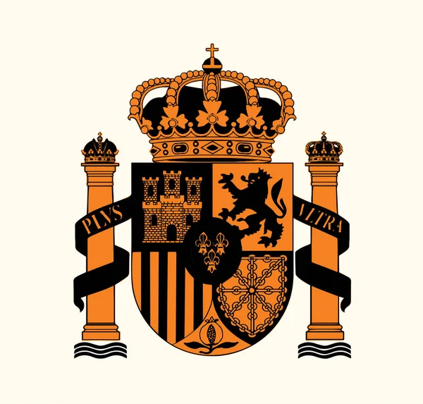 Zbliżenie Żółty Czerwony Kolor Espana Madrid Miasto Ziemia Heraldry Wakacje — Wektor stockowy