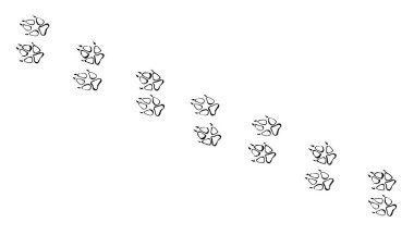 Üst detaylı makro görünümü kapat düz kedi kedi kedisi pul elementi beyaz kağıt çamur metin arkaplanı. Siyah çizgili, hayvanat bahçesi veterineri çizilmiş. Resim çizimi, web çizimi, karalama tarzı.