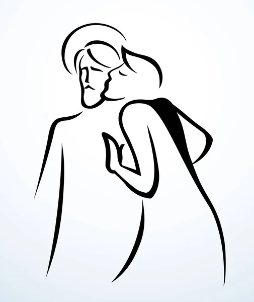 Aperçu Abstrait Noir Main Dessiné Logo Vieille Église Historique Rétro — Image vectorielle