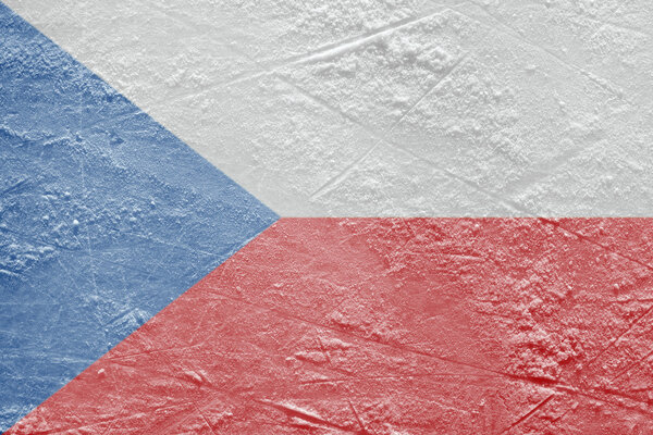 Czech flag on the ice