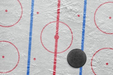 Puck on a hockey rink clipart