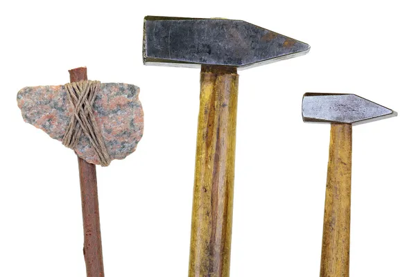 Stone ax and two hammers — Stock Photo, Image