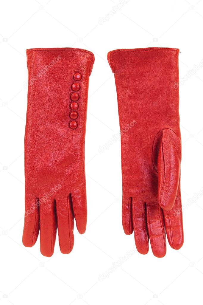 Red women's gloves