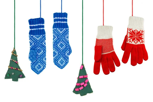 Mittens ve Noel ağacı oyuncak — Stok fotoğraf