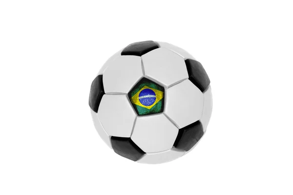 挂满巴西国旗的足球 — 图库照片